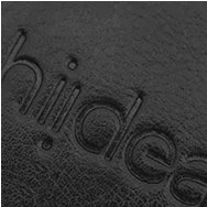 Exemplo de hot stamping em brinde de couro personalizado