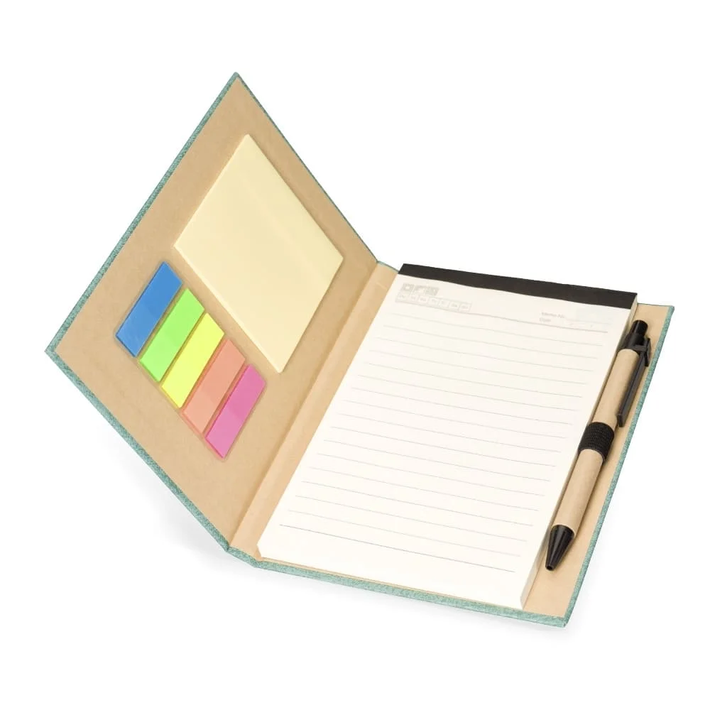 Bloco de Notas com Autoadesivos e Caneta