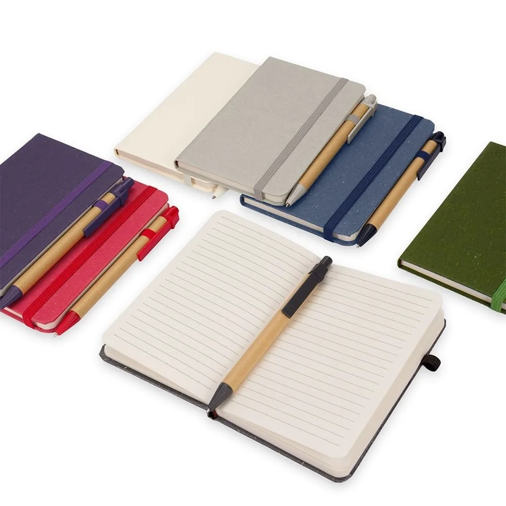 Caderneta Palha de Trigo Com Caneta