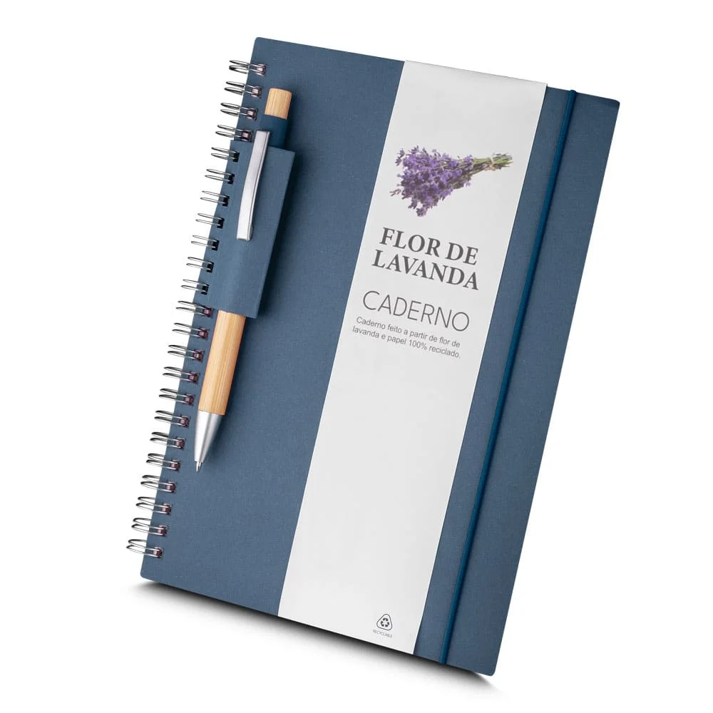 Caderno de Notas Ecológico com Caneta Personalizado