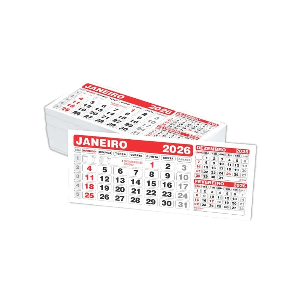 Calendário de Mesa 2026 PVC Pequeno