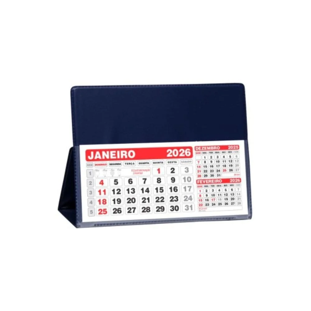 Calendário de Mesa 2026 PVC Pequeno