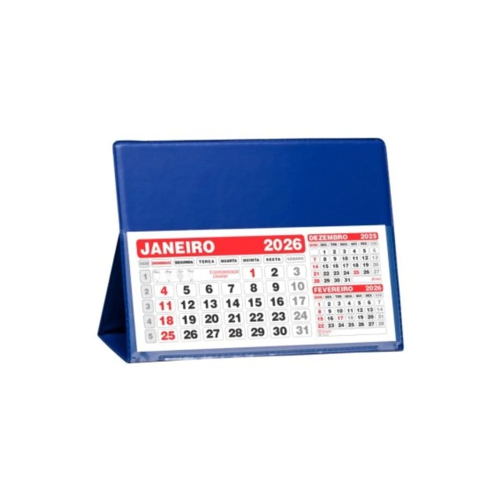 Calendário de Mesa 2026 PVC Pequeno