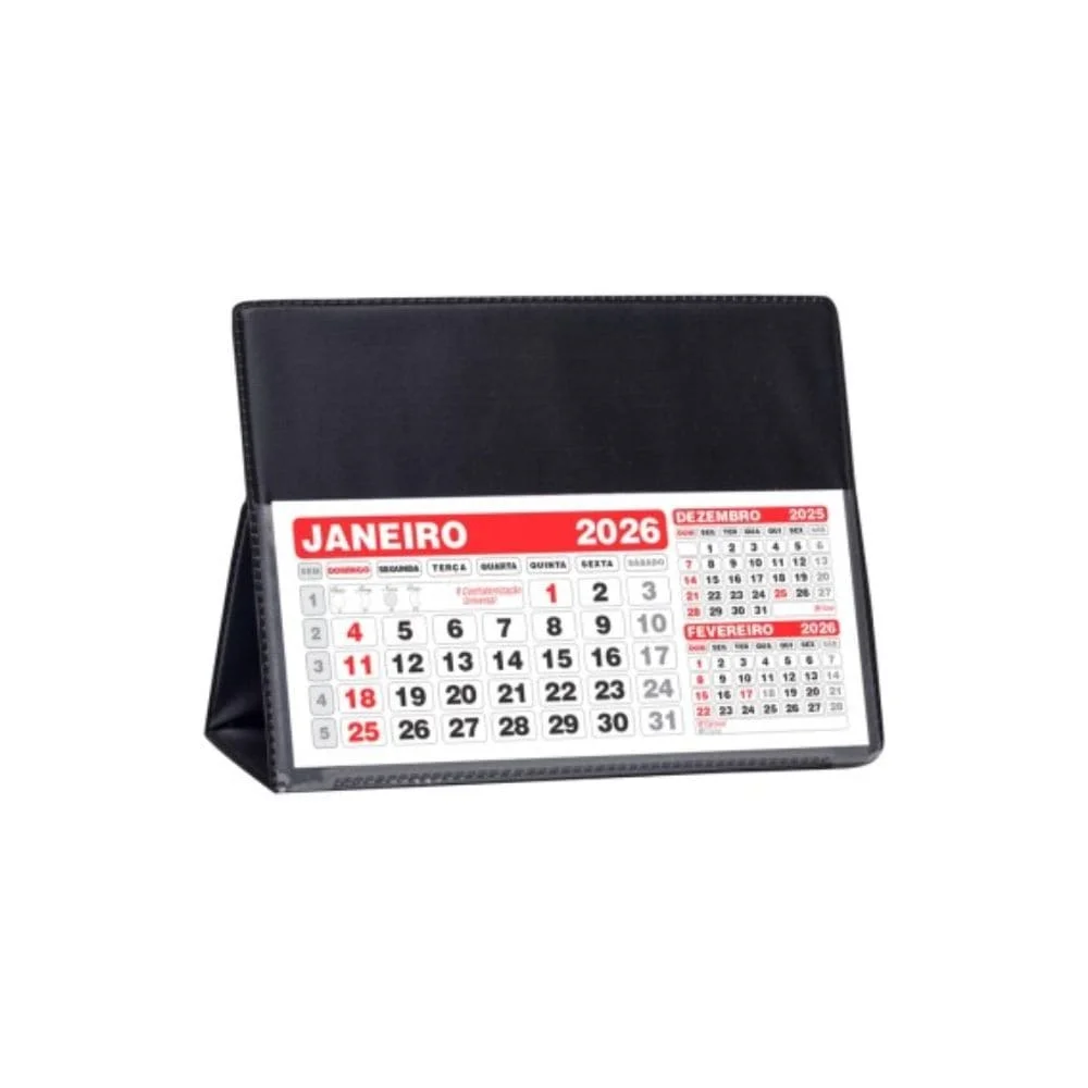 Calendário de Mesa 2026 PVC Pequeno