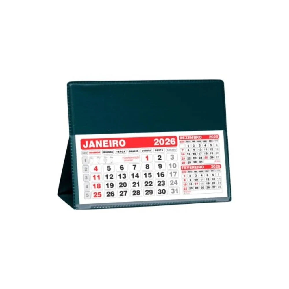 Calendário de Mesa 2026 PVC Pequeno