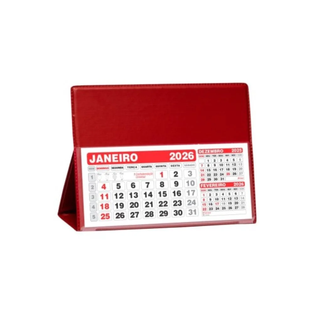 Calendário de Mesa 2026 PVC Pequeno
