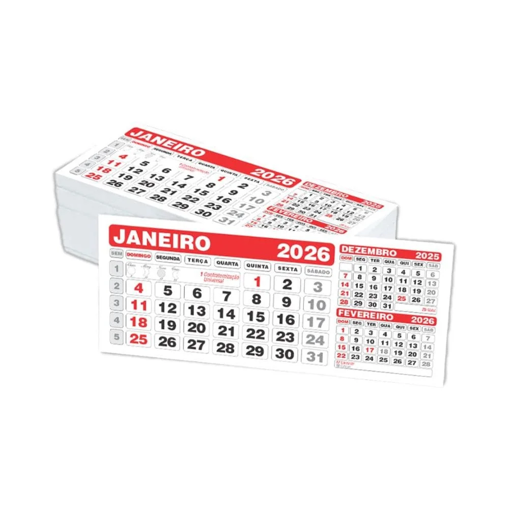 Calendário de Mesa 2026 PVC Grande
