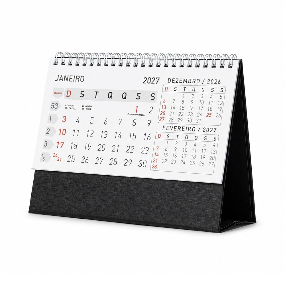 Calendário de Mesa 2027 Personalizado