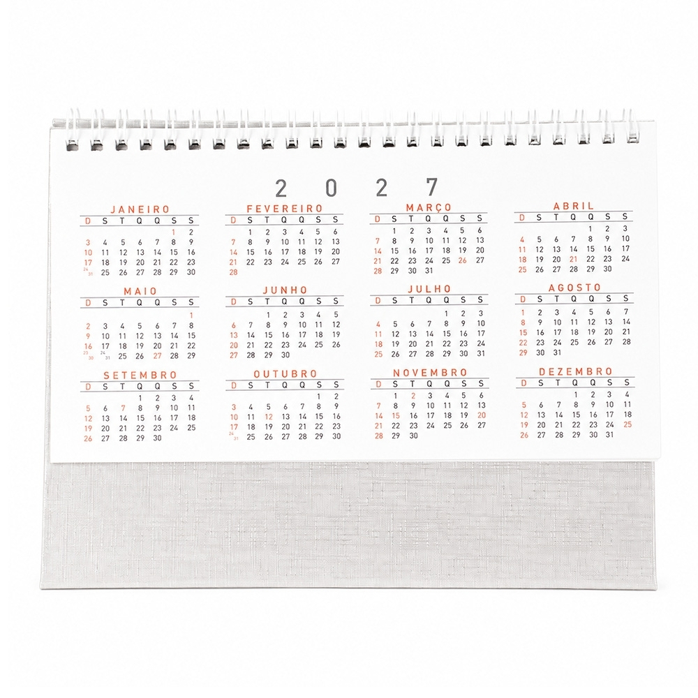 Calendário de Mesa 2027 Personalizado