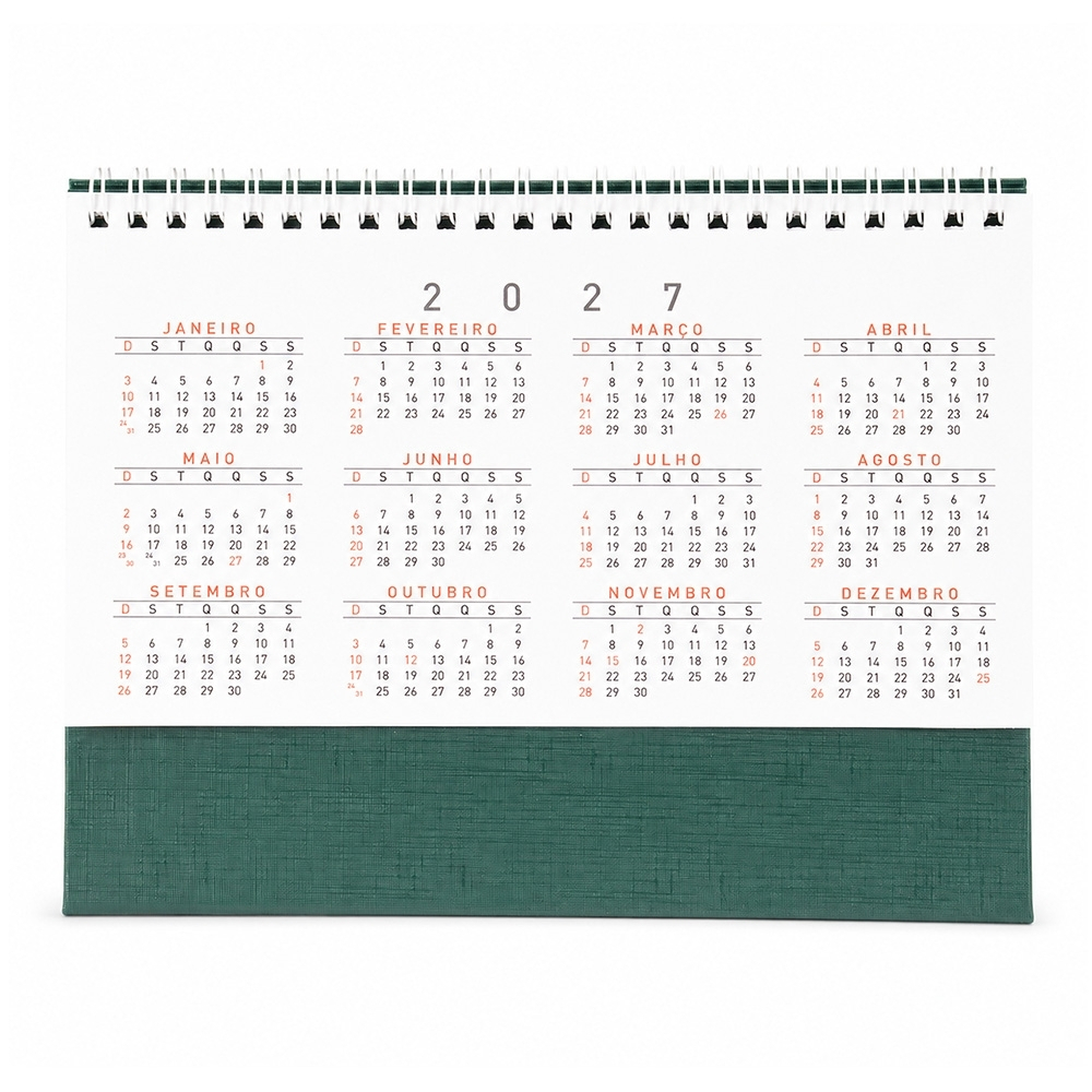 Calendário de Mesa 2027 Personalizado
