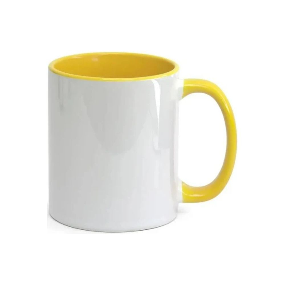 Caneca Cerâmica Alça e Interior Coloridos