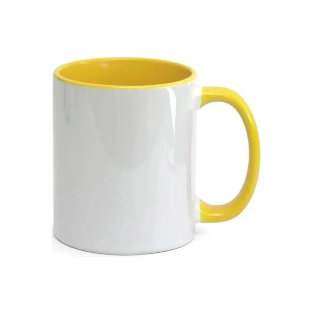 Caneca Cerâmica Alça e Interior Coloridos