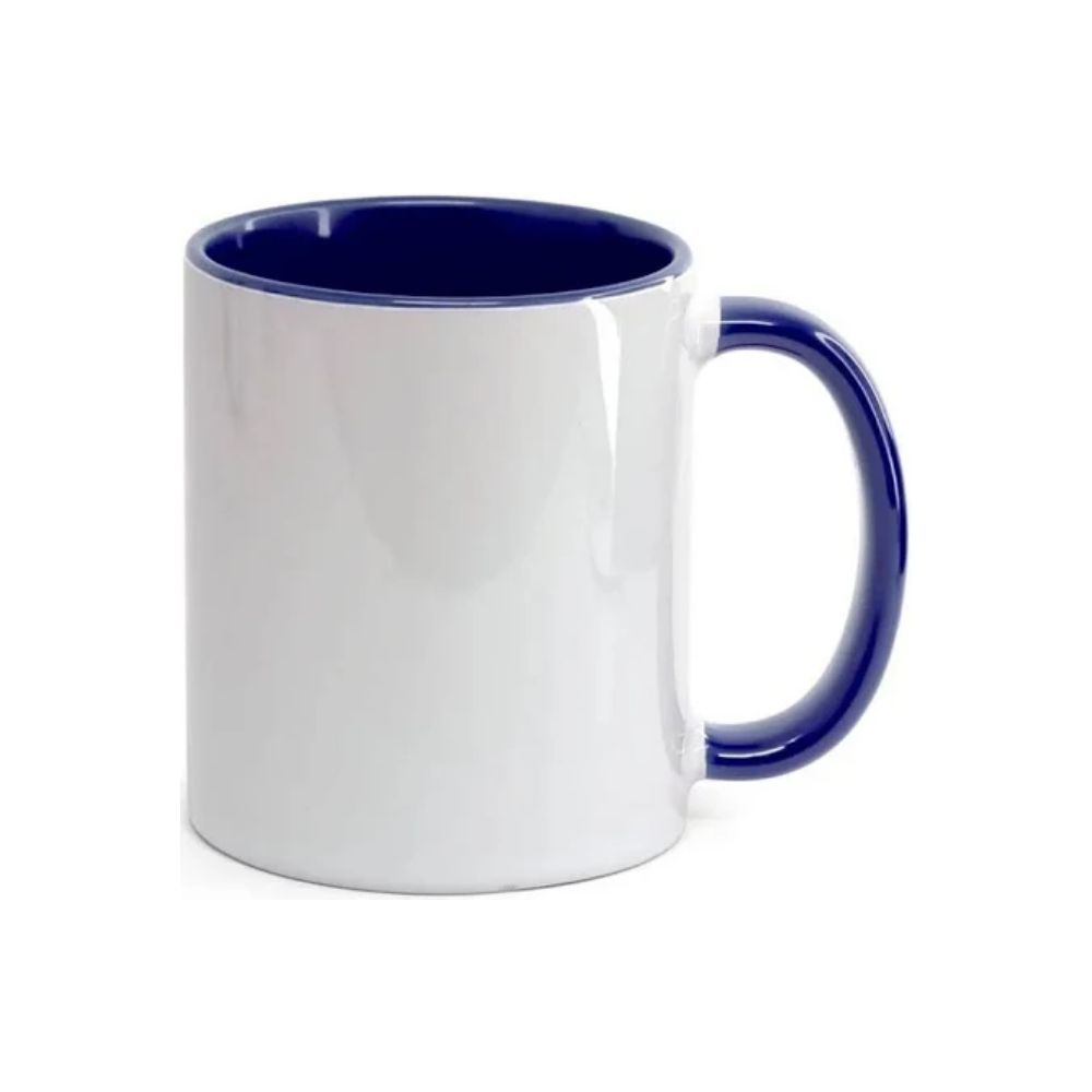Caneca Cerâmica Alça e Interior Coloridos