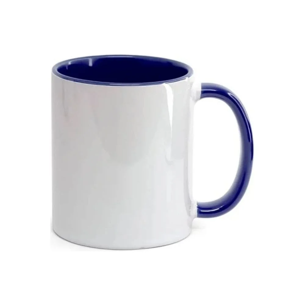 Caneca Cerâmica Alça e Interior Coloridos