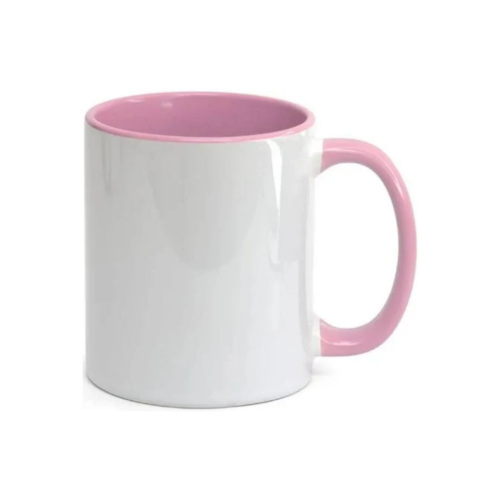 Caneca Cerâmica Alça e Interior Coloridos