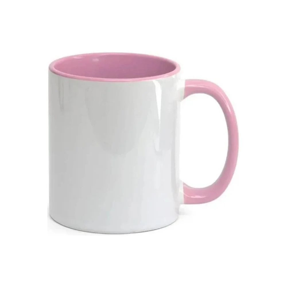 Caneca Cerâmica Alça e Interior Coloridos