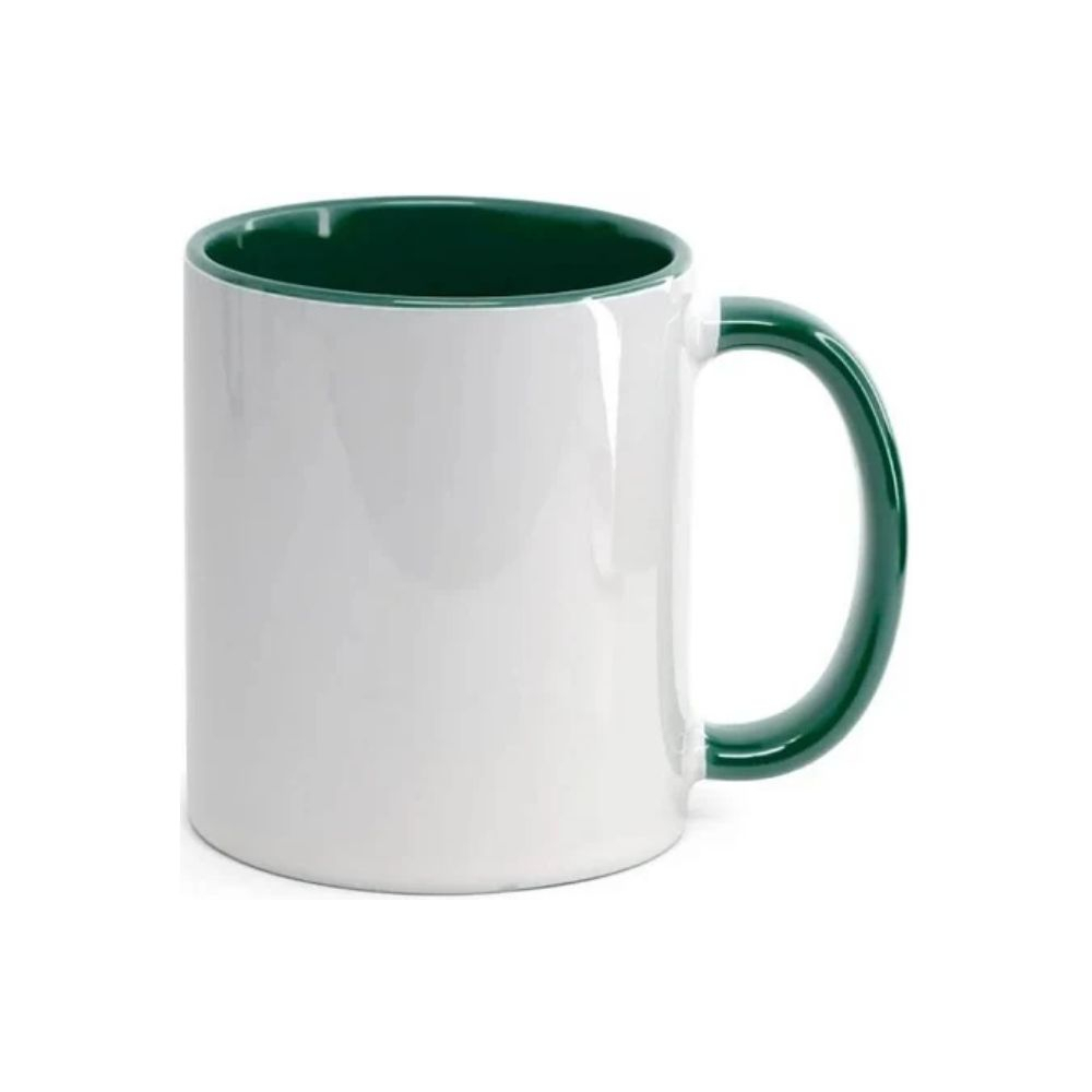 Caneca Cerâmica Alça e Interior Coloridos