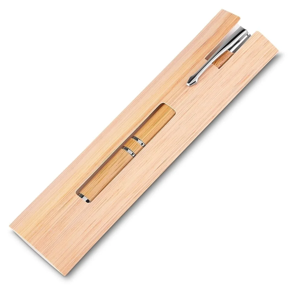 Caneta Bambu com Estojo Papel