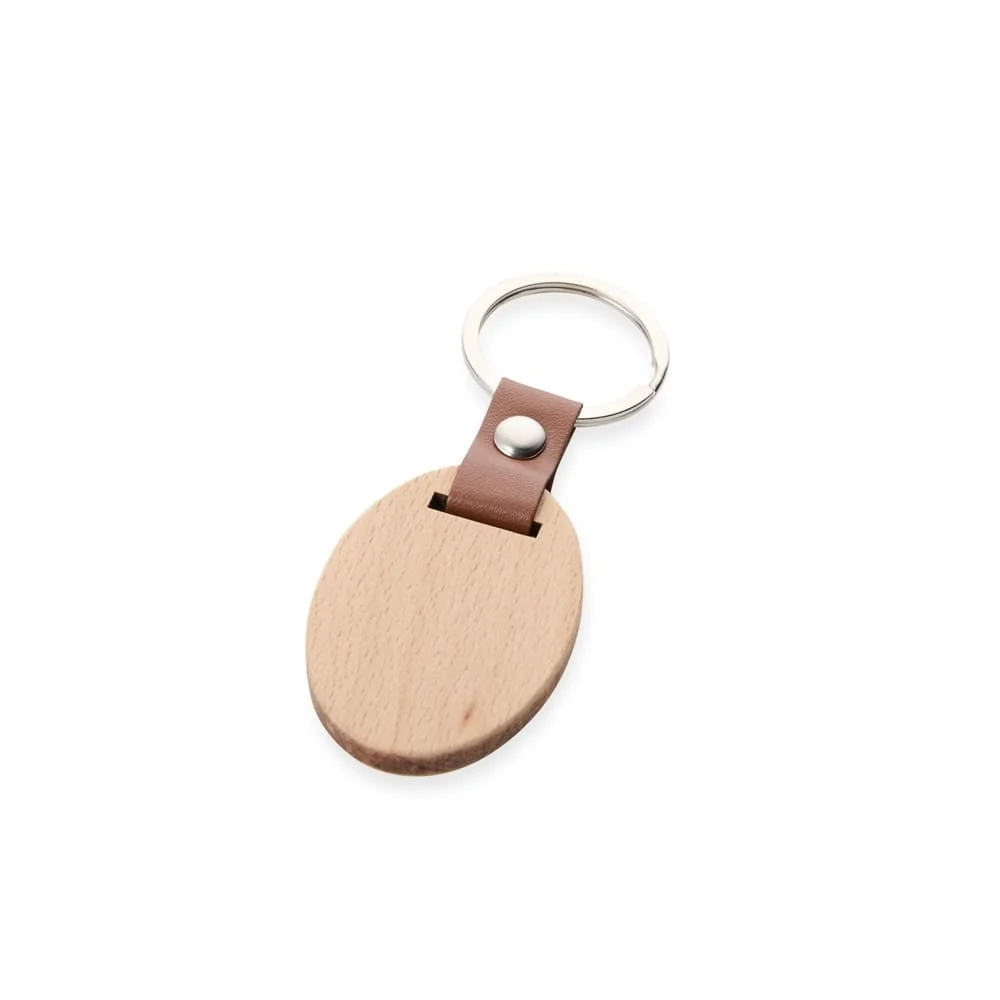 Chaveiro Madeira Oval Personalizado
