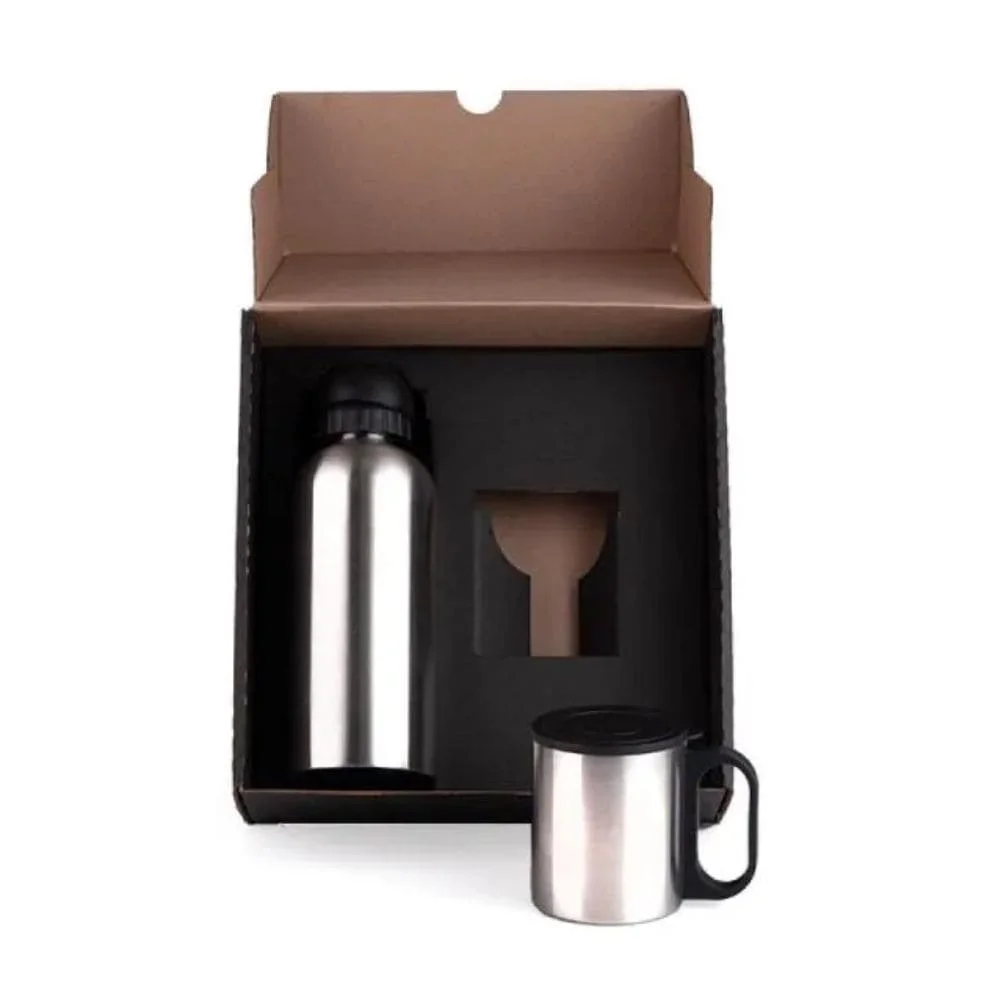 Kit de Garrafa e Caneca Inox