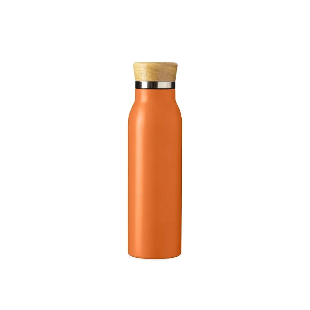 Garrafa Térmica Inox e Bambu 600ml