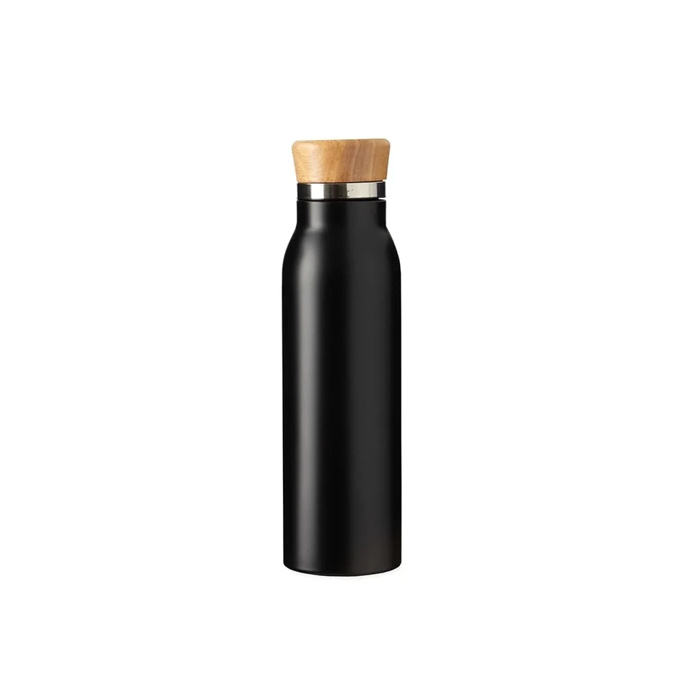 Garrafa Térmica Inox e Bambu 600ml
