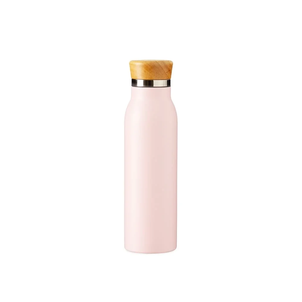 Garrafa Térmica Inox e Bambu 600ml