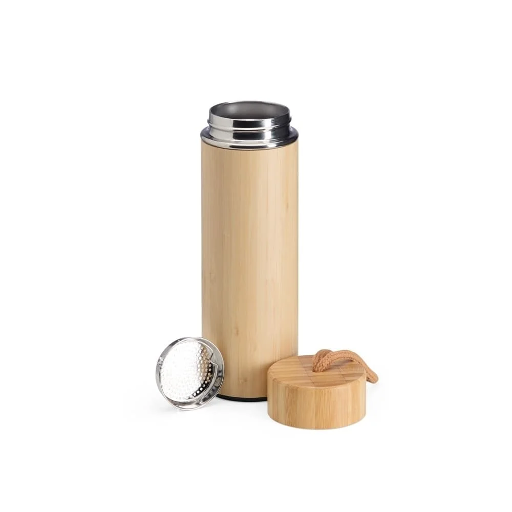 Garrafa Térmica Bambu 400Ml Personalizada