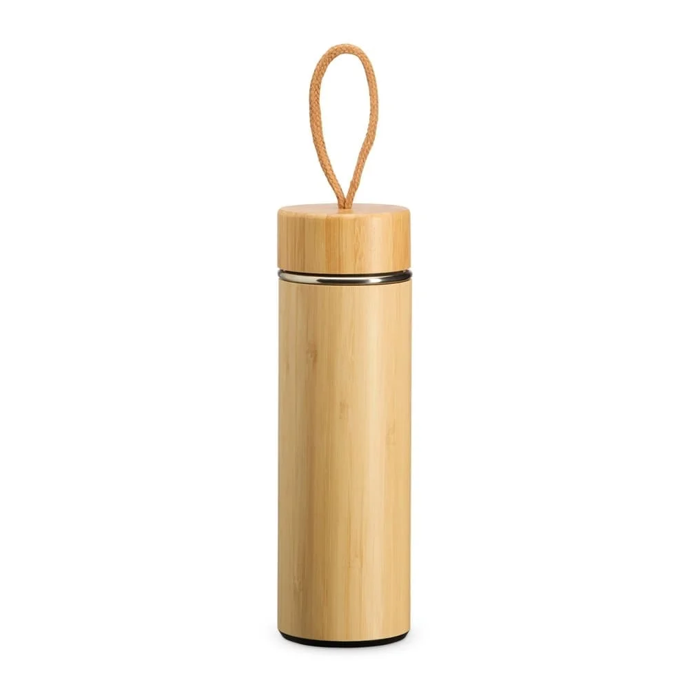 Garrafa Térmica Bambu 400Ml Personalizada-PX02403