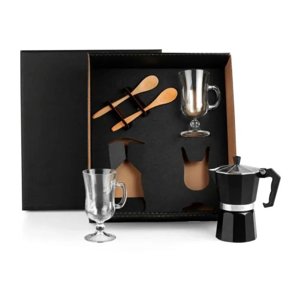 Kit Café com Cafeteira Italiana 5 Peças-PSM-KT90234