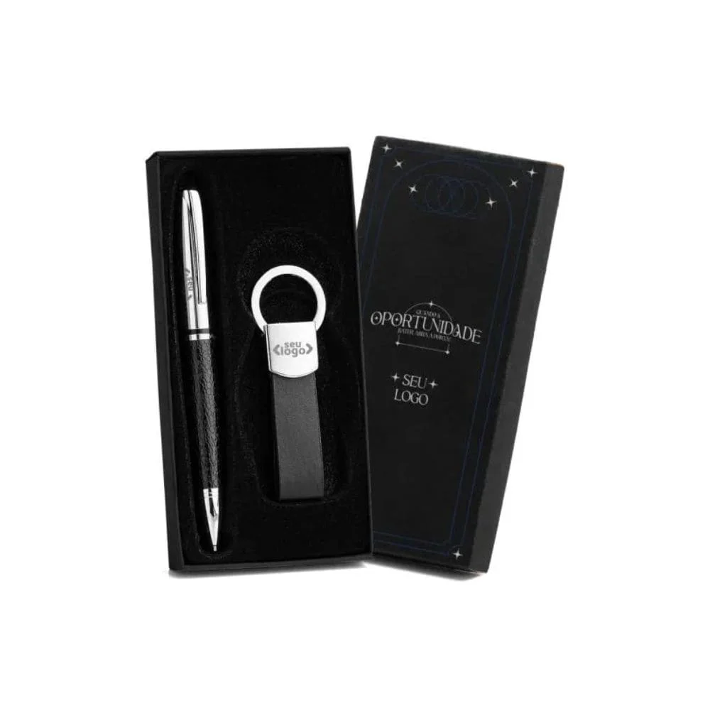 Kit Caneta e Chaveiro Sintético-PSM-CC31281