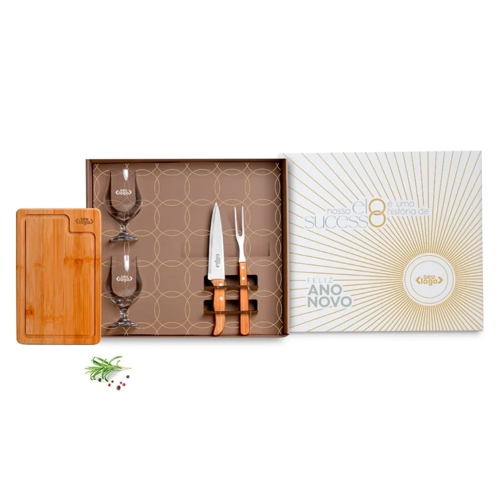 Kit Churrasco com Copos 5 Peças-PSM-KT9015M