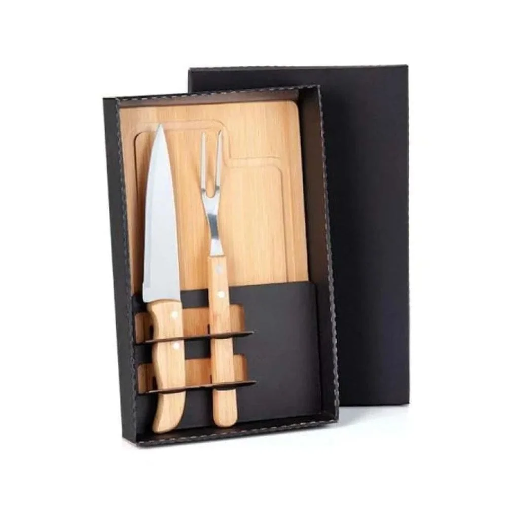 Kit Churrasco em Bambu com Tábua-PSM-ME19063