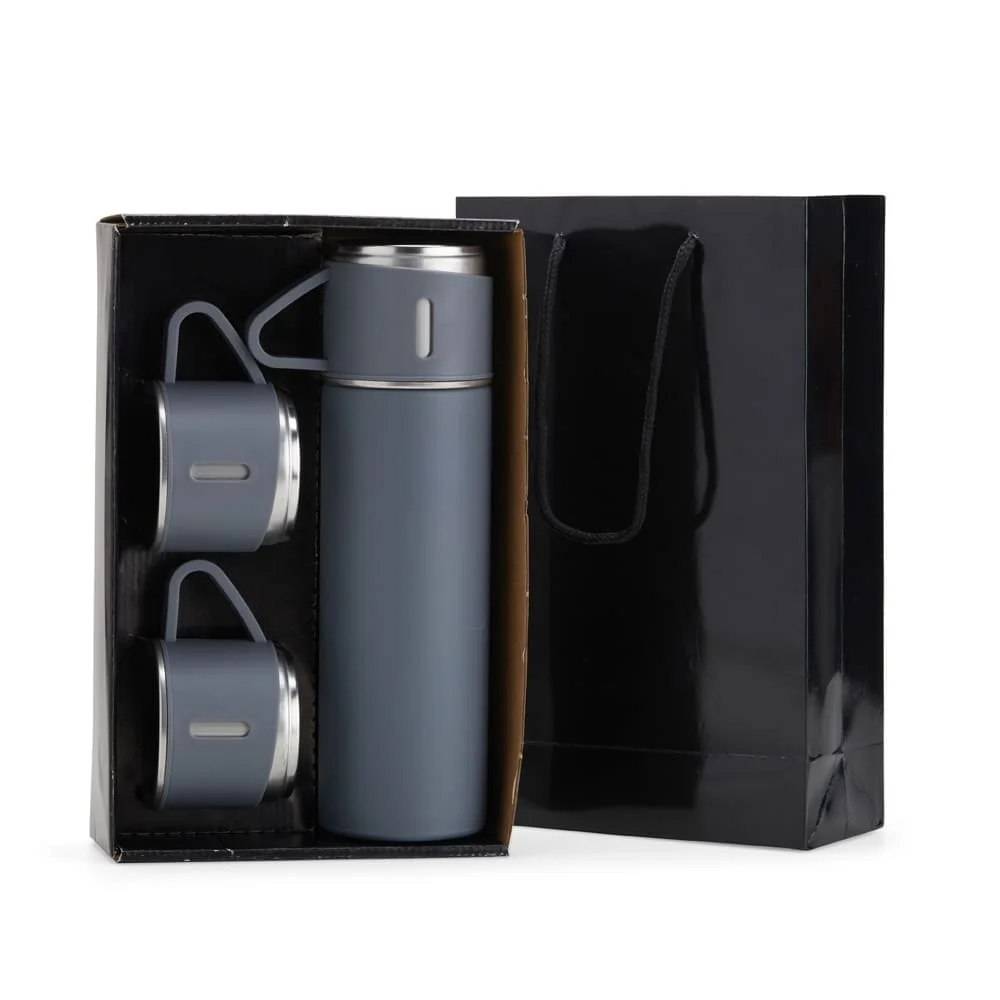 Kit Garrafa Térmica e Canecas Personalizado-PX18639KIT