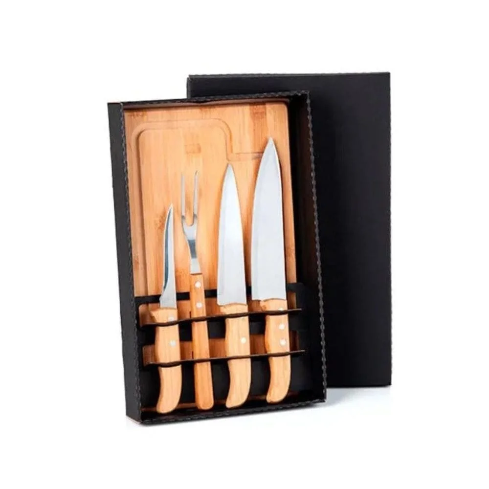Kit Para Churrasco Bambu e Inox-PSM-ME04833