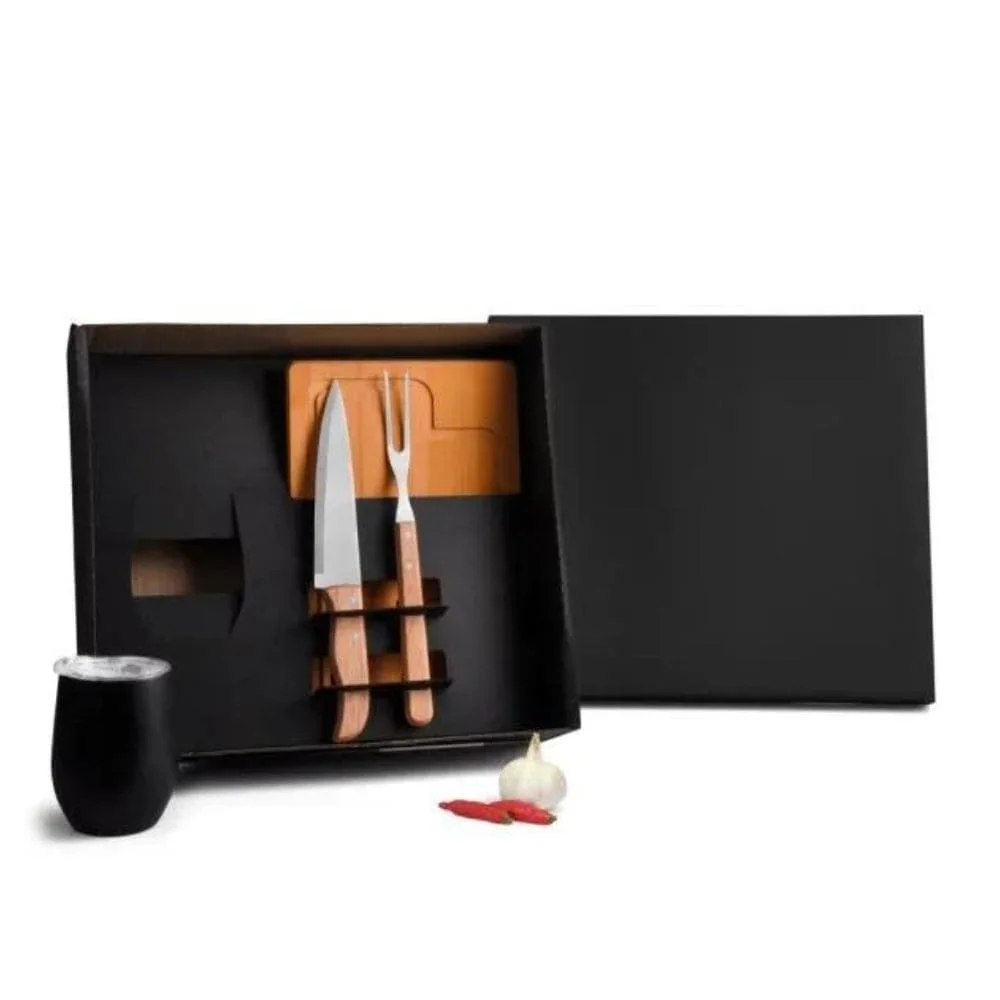 Kit Churrasco 4 Peças com Copo Térmico-PSM-KT90299
