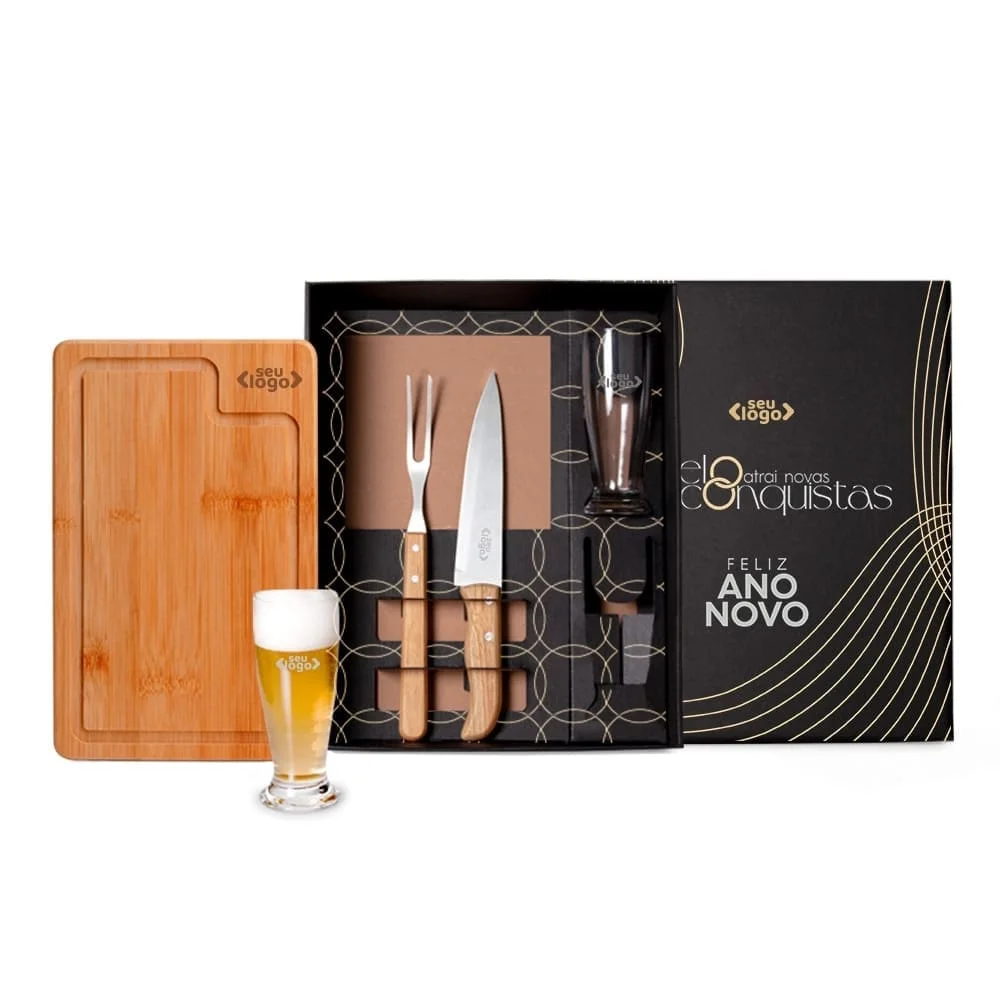 Kit Para Churrasco com Copos 5 Peças-PSM-KT9027L