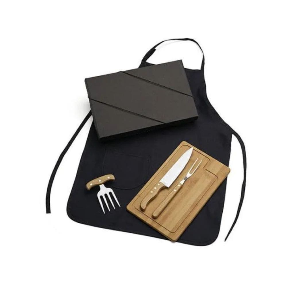 Kit Para Churrasco em Bambu com 9 Peças