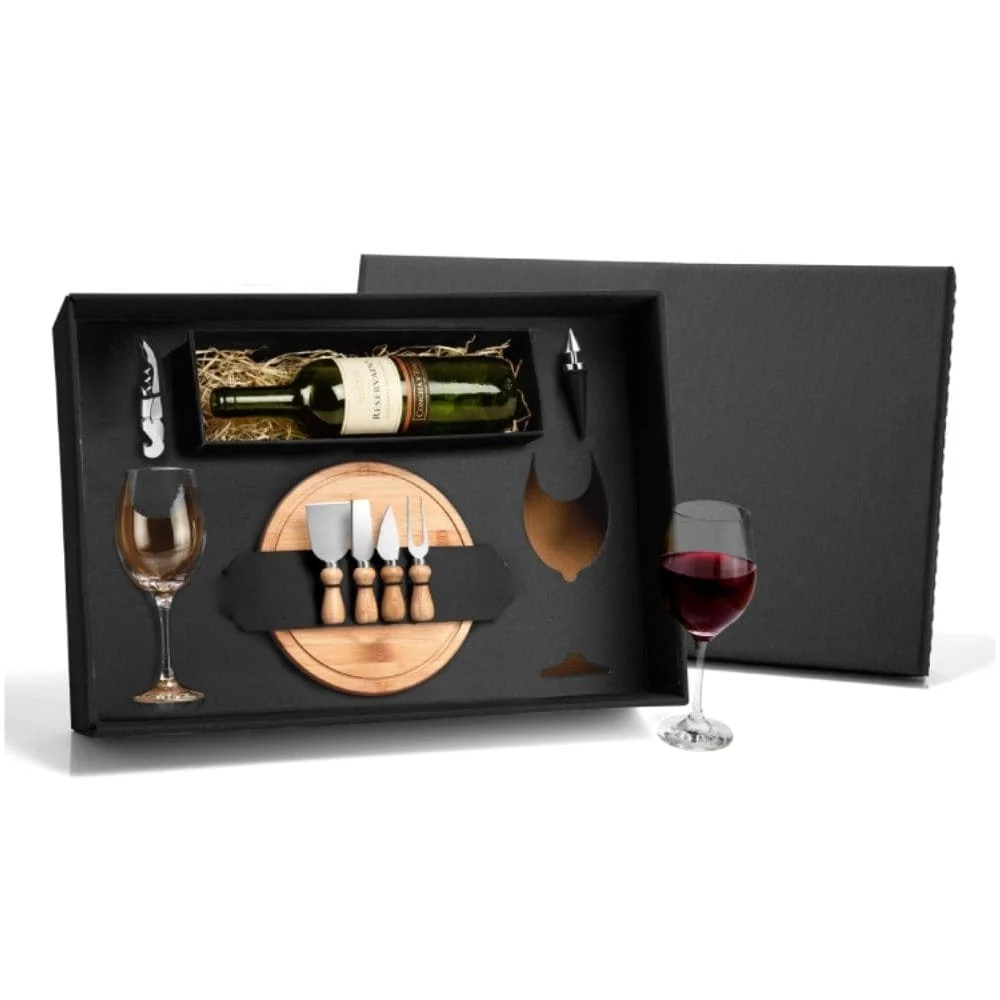 Kit Queijo e Vinho Com Espaço Para Garrafa