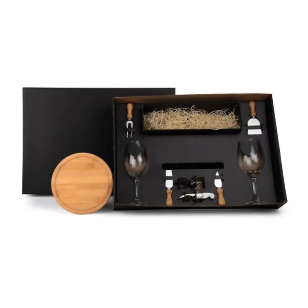 Kit Queijo e Vinho Com Espaço Para Garrafa