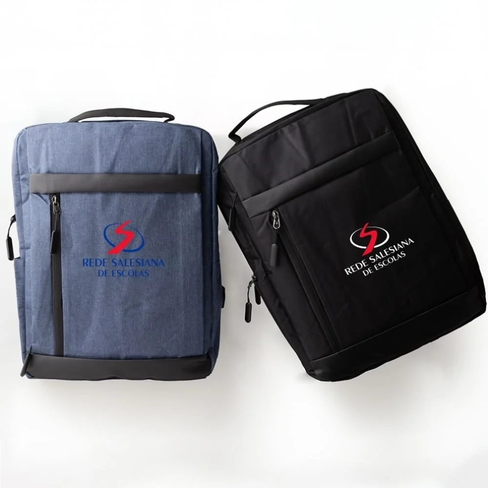 Mochila Nylon e Couro Personalizada