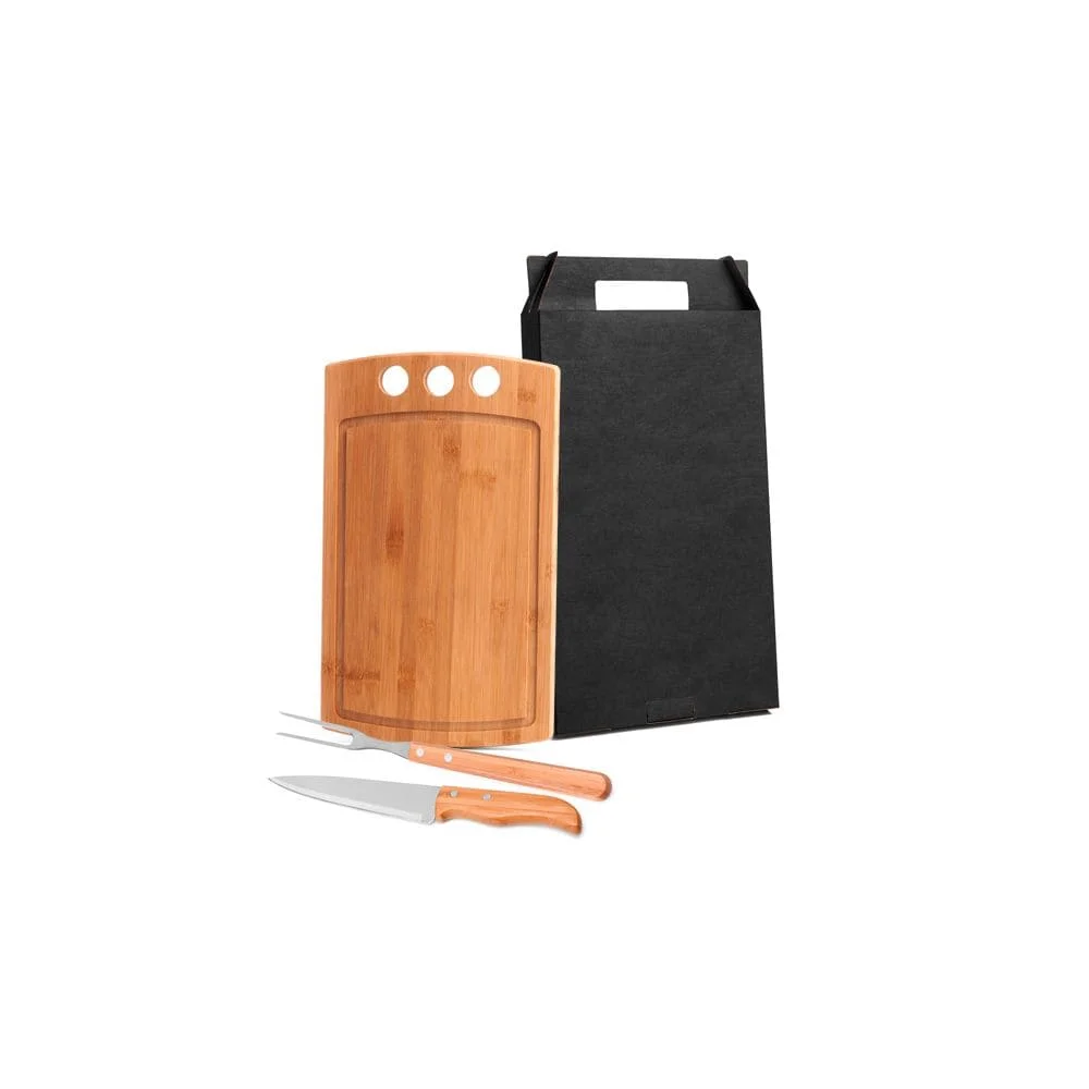 Conjunto Churrasco Bambu e Inox 3 Peças-PSM-MB21063