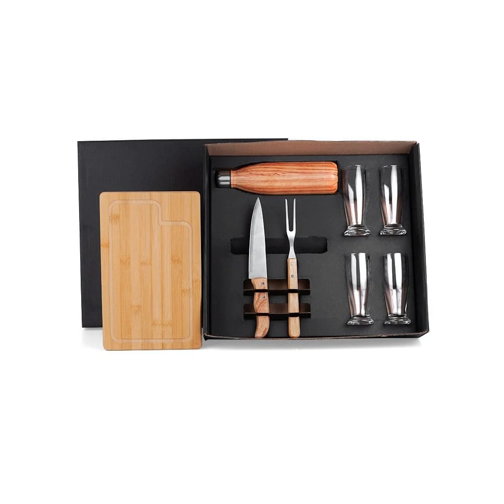 Conjunto Churrasco com Copos e Garrafa-PSM-KT9030A