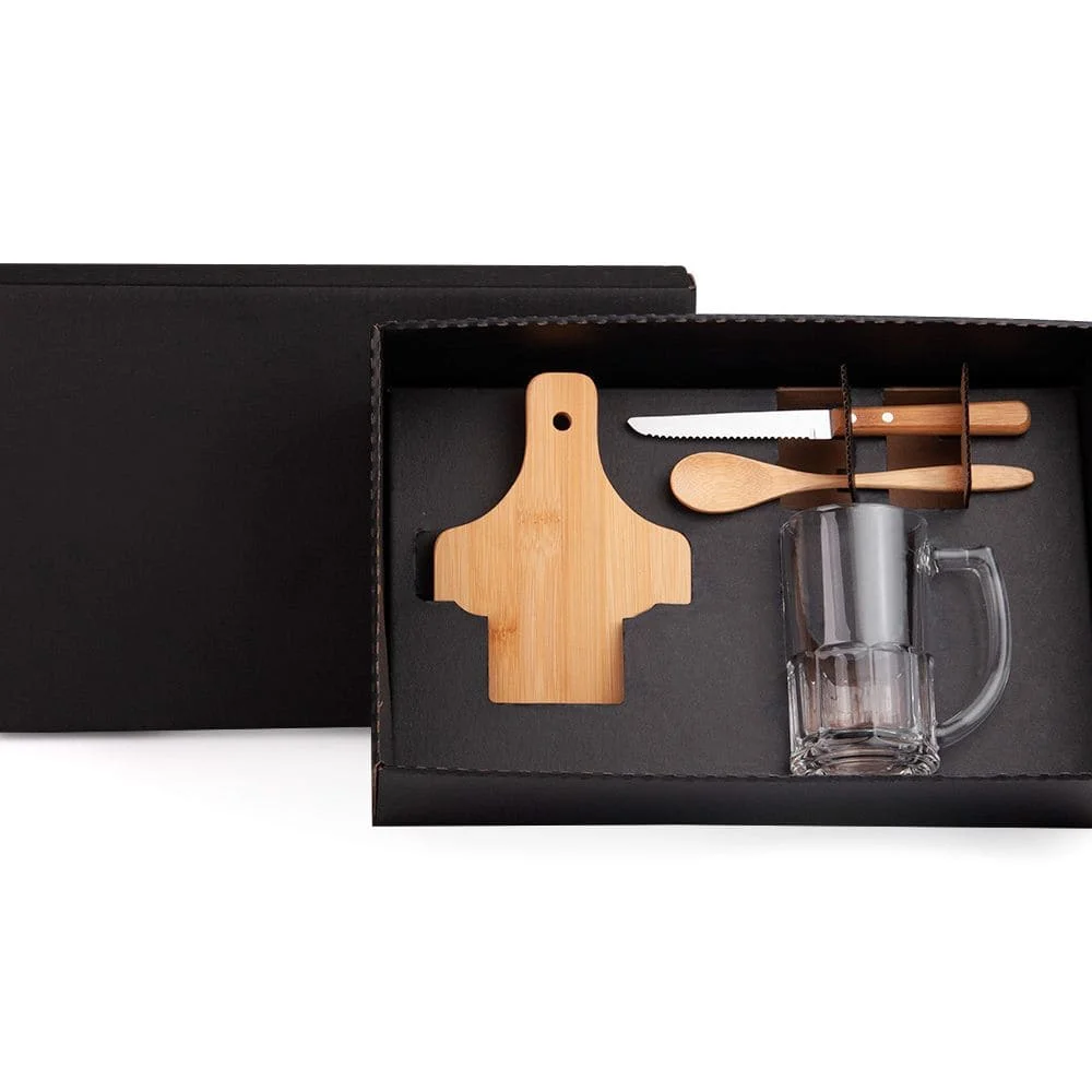 Kit Para Caipirinha e Chopp em Bambu 4 Peças-PSM-KE00543
