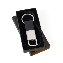 Chaveiro Metal e Sintético Preto