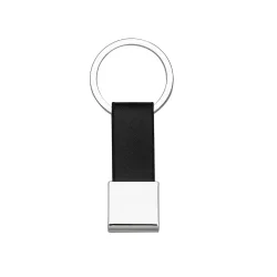 Chaveiro de Metal com Alça de Couro