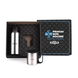 Kit de Garrafa e Caneca Inox