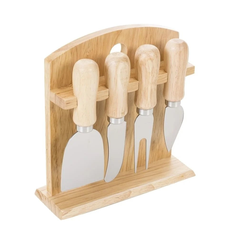 Kit Queijo 5 Peças Madeira Personalizado-PX04236